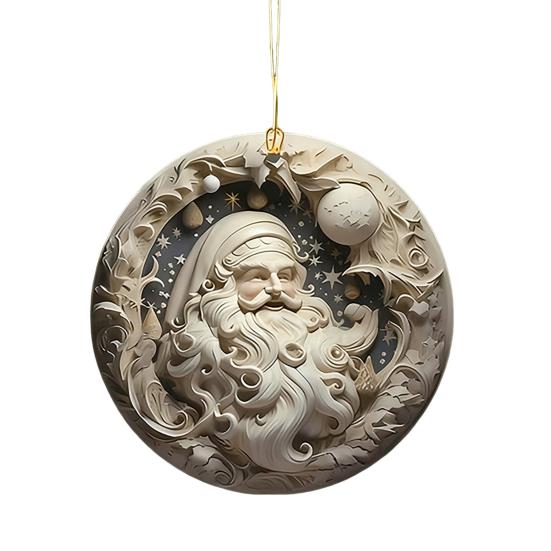 2D Acrylic Christmas Ornament Lightweight Home Office Indoor Holiday Party Xmas Tree Hanging Decoration Pendant Festival Gift