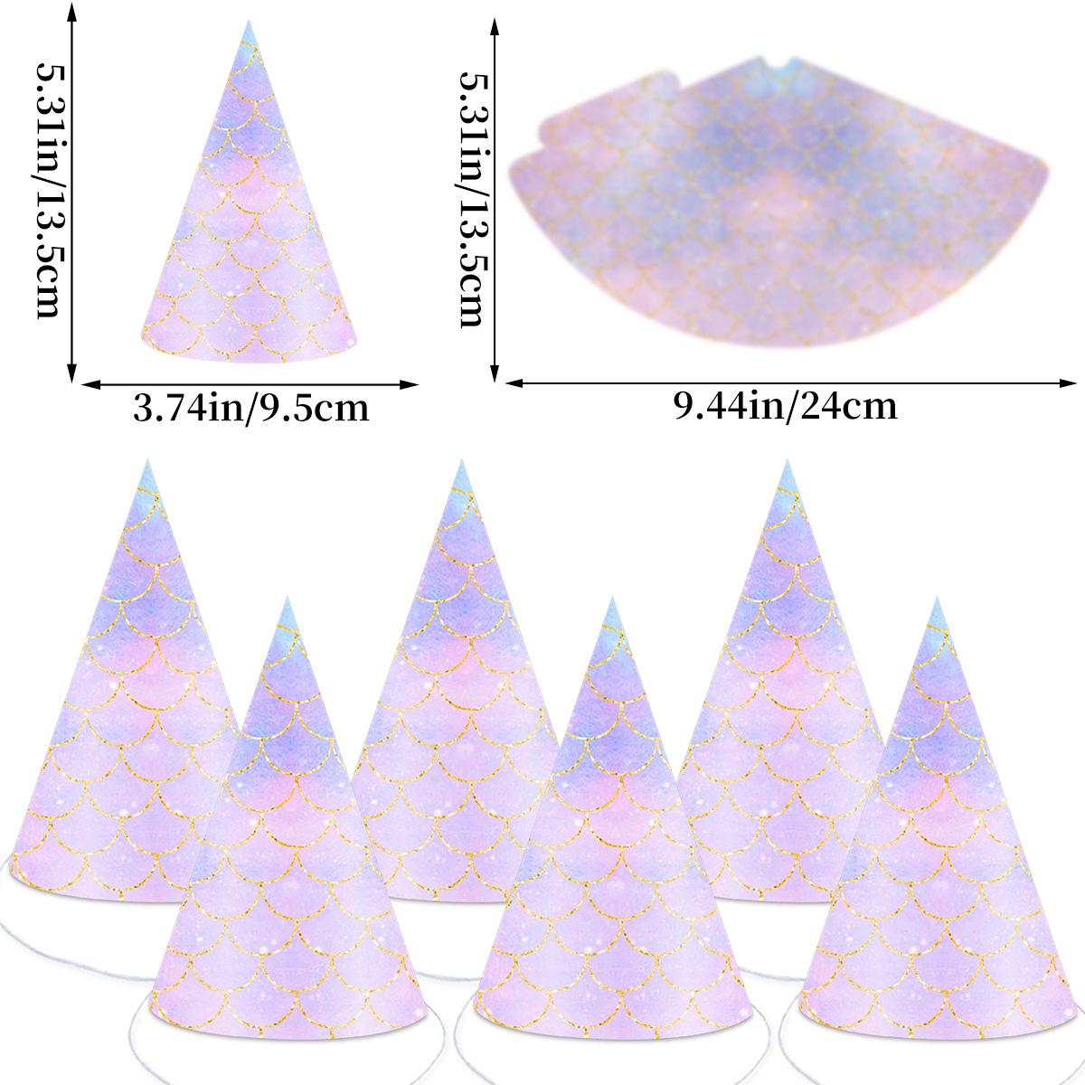 

Summer Theme Decoration Birthday Party Arrangement La Flower Birthday Hat Set mermaid birthday hat 6 packs