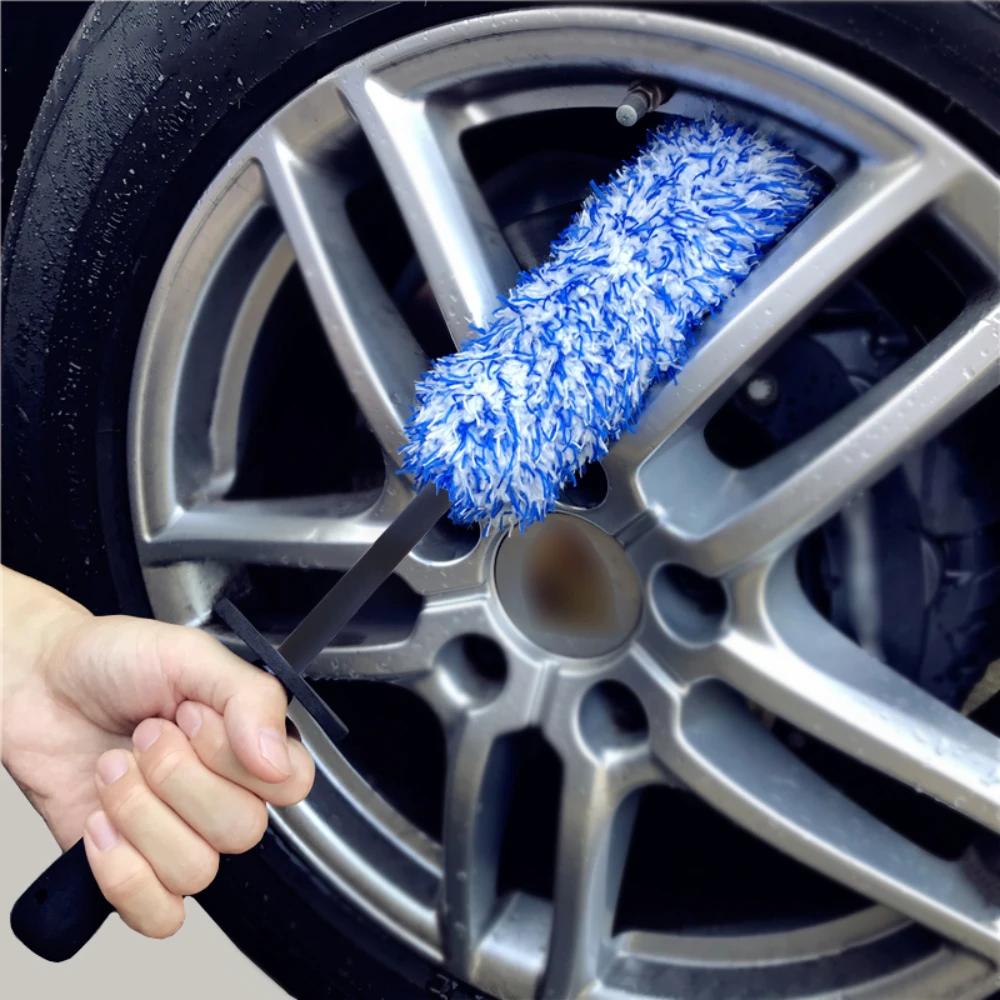 New Removable Ultra Soft Flat Microfiber Wheel Brush Thin Wheel Cleaning Brush Car Wash & Cleaning Supplies for Car Care Washing