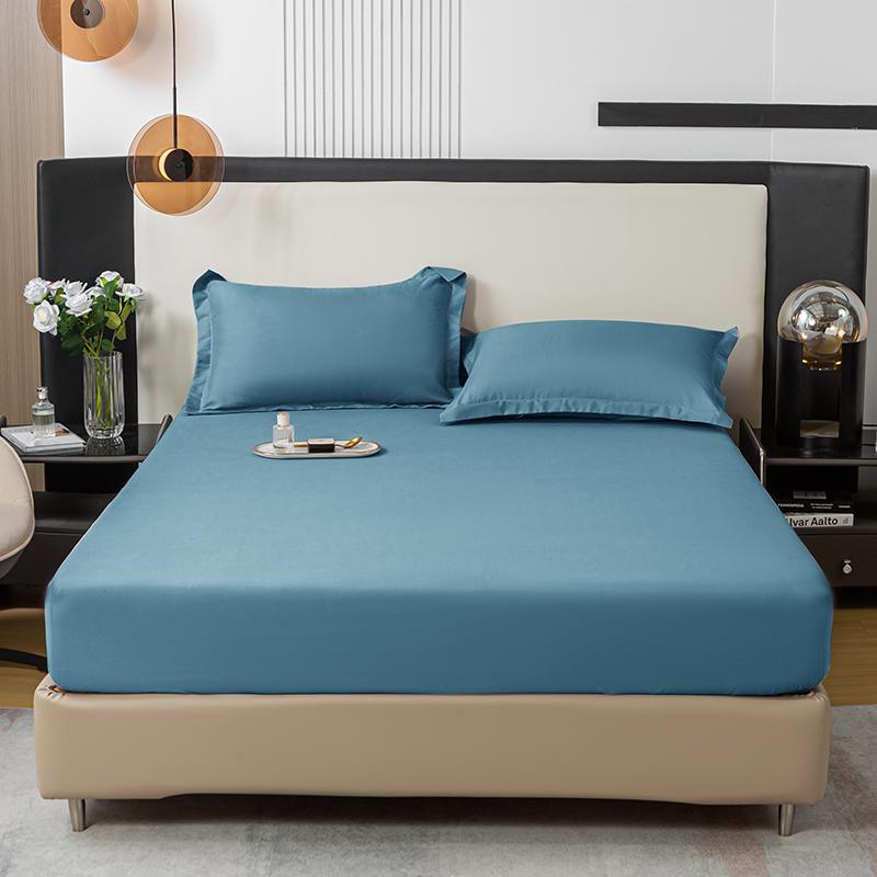 Black Fitted Sheet Home Bed Linen 90x200 Bed Cover with Elastic Band tampa de colchão Double Bedsheet(Pillowcase Need Order)