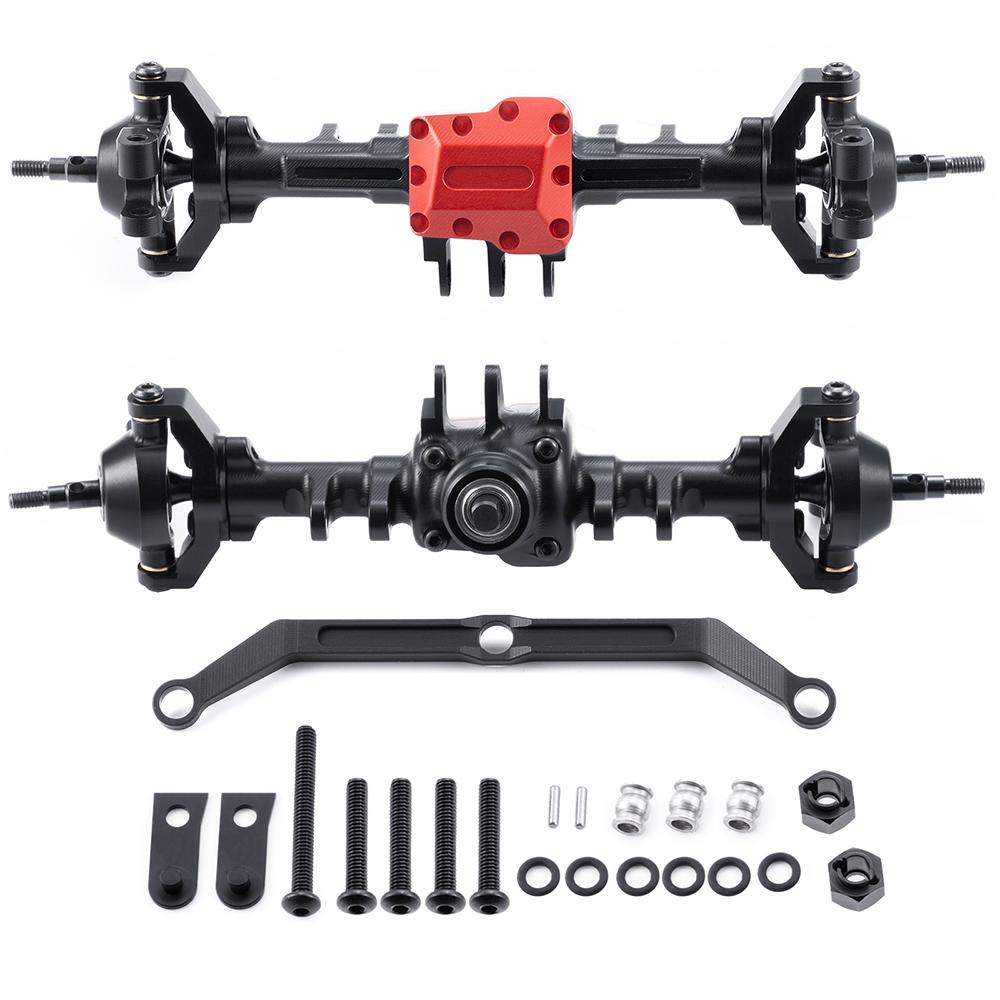 YEAHRUN Aluminum Extended Front Rear Axles for 1/18 RC Micro Crawler Car TRX4M Defender Bronco High Trail K10 Parts