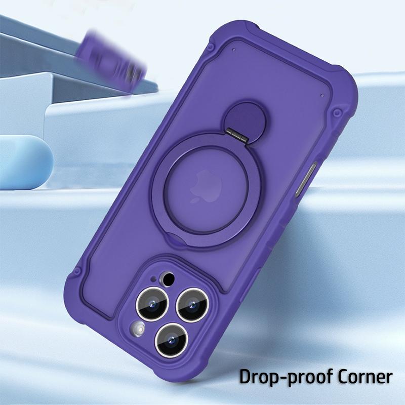 Für iPhone 11 12 13 14 15 16 Pro Max Plus Hülle Magsafe Airbag Militärgrad-Schutz 360° Drehung Metallständer Weiche Abdeckung