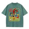 2026 Vintage Retro Grim Reaper Kids Graphic Beige Acid Washed T Shirt Dark Humor Lets Raise Hell Slogan Cartoon Aesthetic Overs