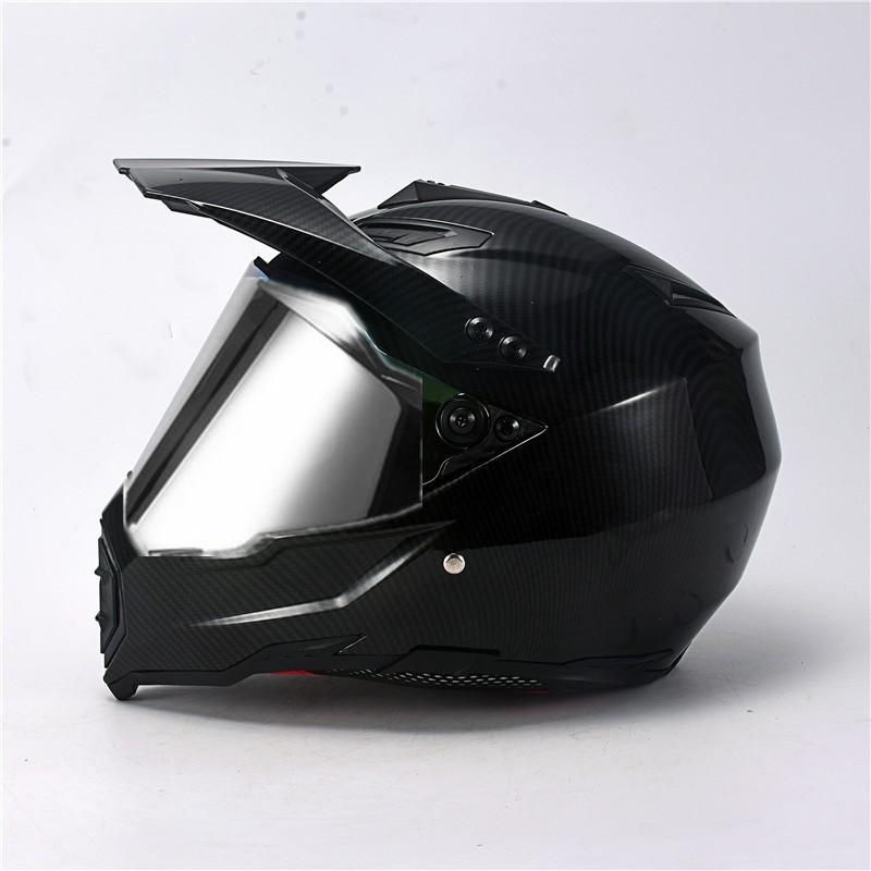 Carbon Fiber Texture ABS Full Face Helmet Motorcycle Off-road All Season Men Women