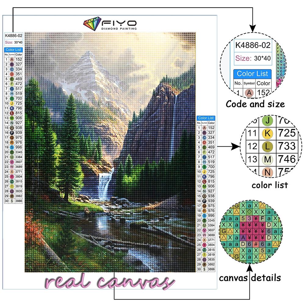 Pictură cu diamant 5D Diy Scenic Waterfall Cross Stitch Full Diamond Broderie Mozaic