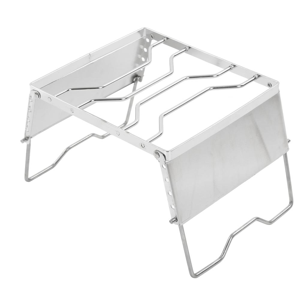 Mini Barbecue Grill Stainless Steel Foldable Camping Grill Grate with Wind Screen for Garden