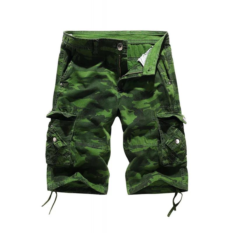 2026 Mens Casual Loose Camouflage Cargo Shorts Washed Mulit Pocket Design Shorts Summer Outdoors Hiking & Camping Fashion Pants