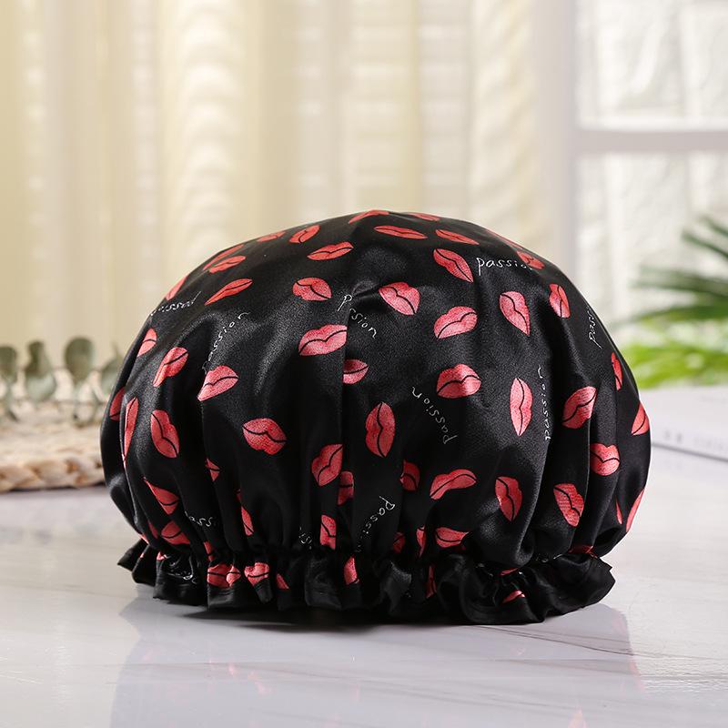 Double-Layer Waterproof Adult Bath & Hair Cap - Makeup, Kitchen, Anti-Oil, Thickened; Customizable Logo