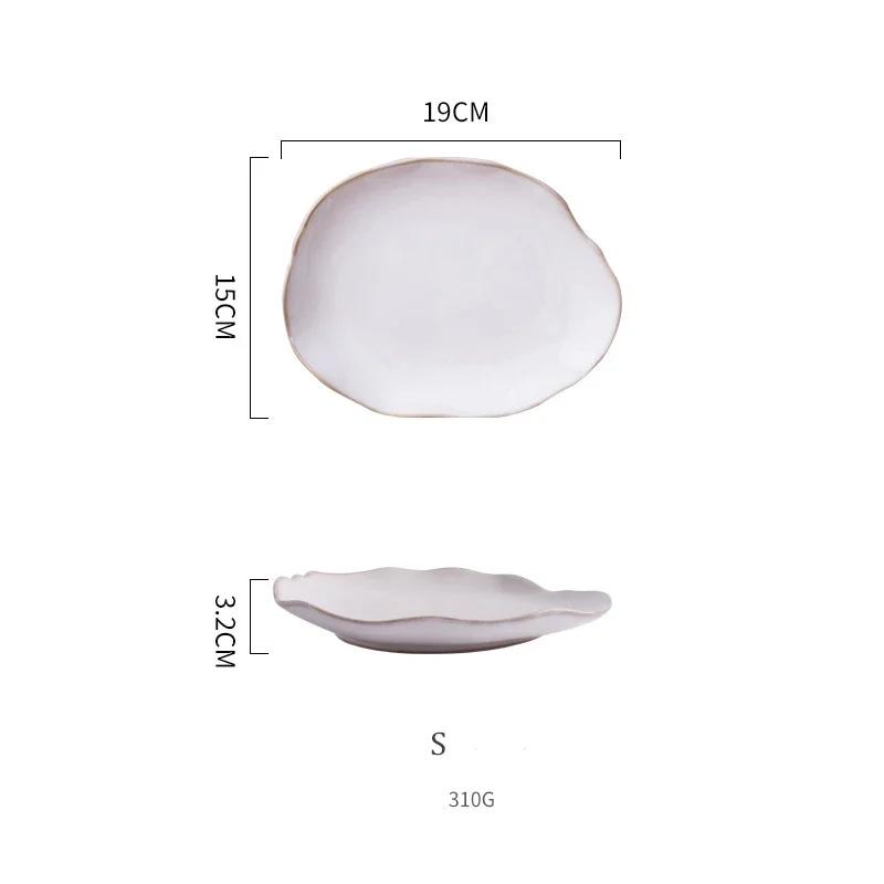 NEW Color Dishes Ceramic Flat Dinner Plate Pottery Irregular Dish Dinnerware Wholesale Plates Restaurant
