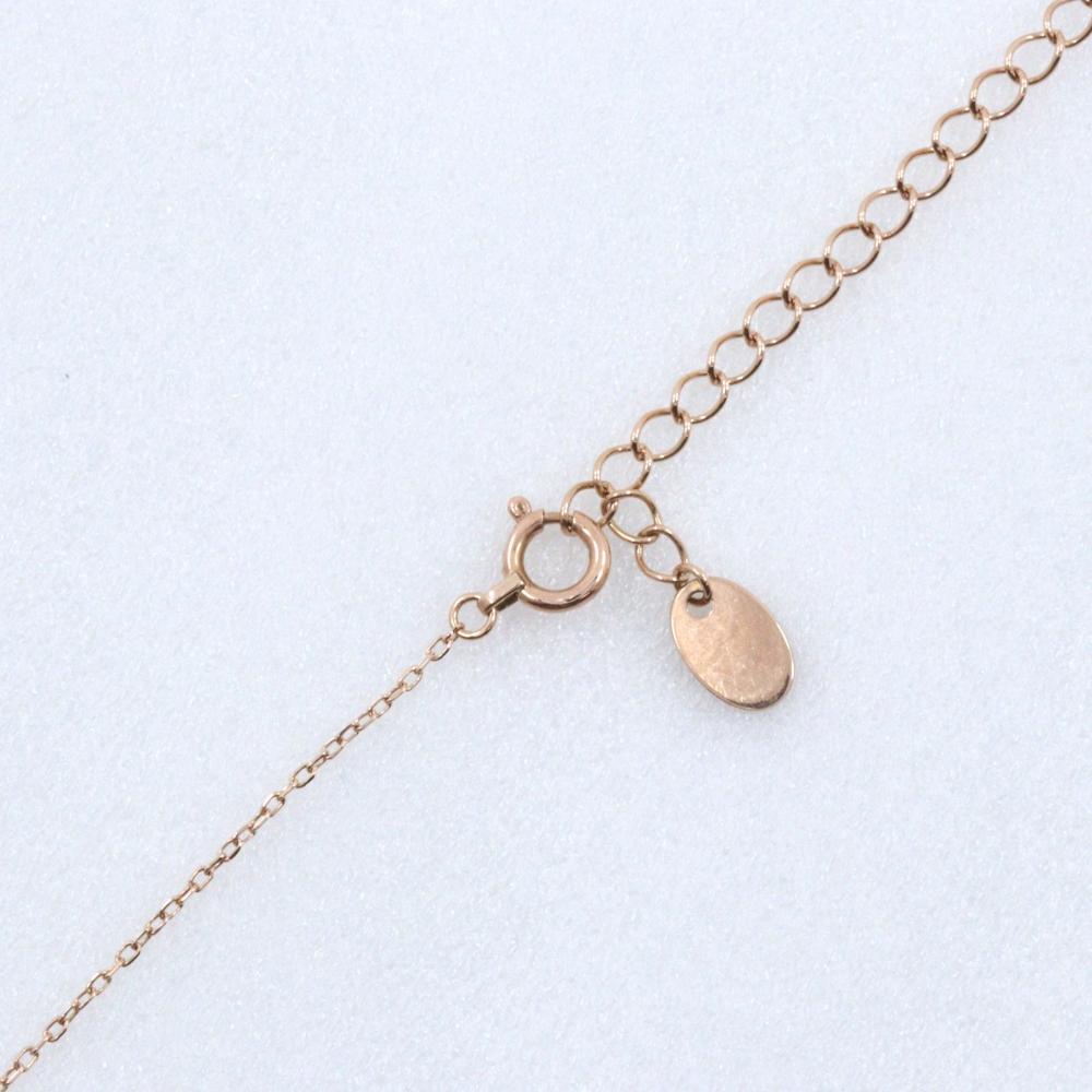 4℃ Heart Necklace K10 Pink Gold/diamond 1.5g Women Used