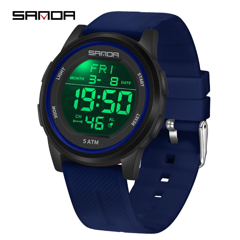 Sanda Waterproof Multifunction Electronic Watch for Teens - Trendy Unisex Design with Alarm