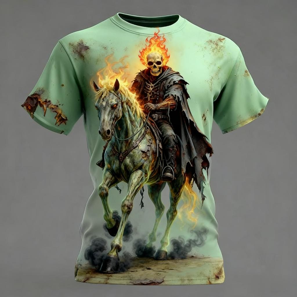 Summer Super Halloween Element Zombie Horror Party Adult Men and Women Comfortable Breathable 3D Printed T-shirt