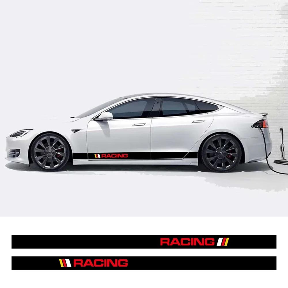 2PCS Car Door Side Stickers For Tesla Model S PVC Decals Waterproof Vinyl Film Decoration Auto Exterior Styling Accessories