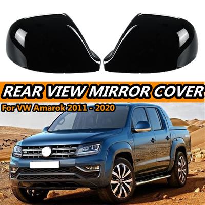 Pair Car Rear View Side Wing Mirror For VW Amarok V6 2H S1 S6 S7 Pickup 2011 -  Replacement Rearview Cover Cap Carbon