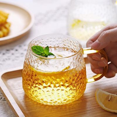 Hochtemperaturbeständiges Glas mit einer Tasse Hammerbecher Home Teetasse Kaffeetasse Milchtasse Safttasse Behandlungstasse Gelbes Werkzeugglas 420 ml