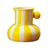 Colorful Striped Vase Ceramic Vase with Handle Desktop Decorative Vase for Flower Arrangement Living Room Bedroom Decor
