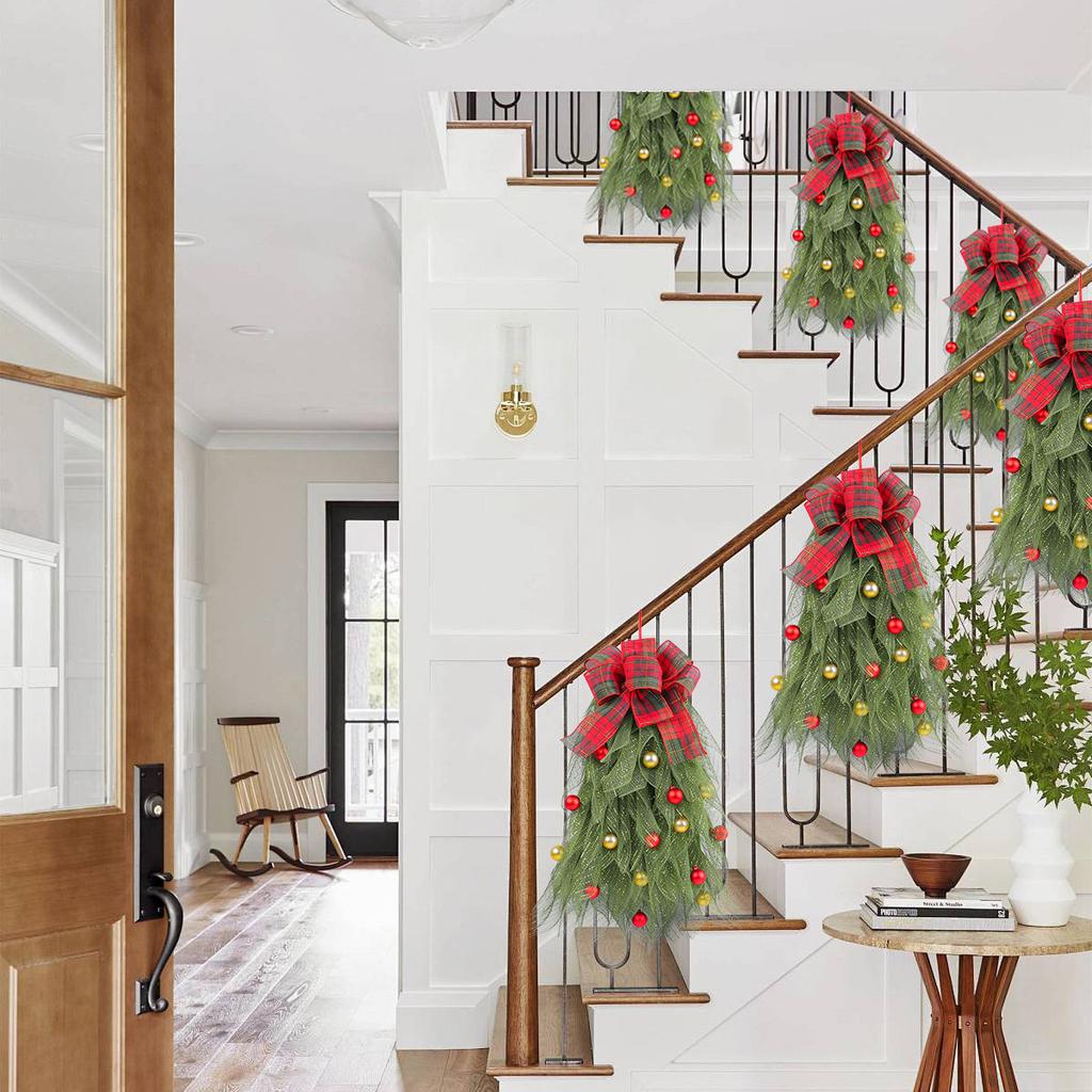 Christmas Tree Decor Ribbon Ornaments, New Arrival Christmas Wreath for Home Decor, Christmas Garland for Front Door Decor, Xmas Tree Decorations