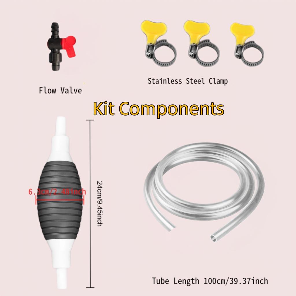 Multifunctional Liquid Vacuum Cleaner Hand Pump, Petrol Transfer Pump, Fuel Pump with Metal Hose Clamp, Leakproof for Oil, Water