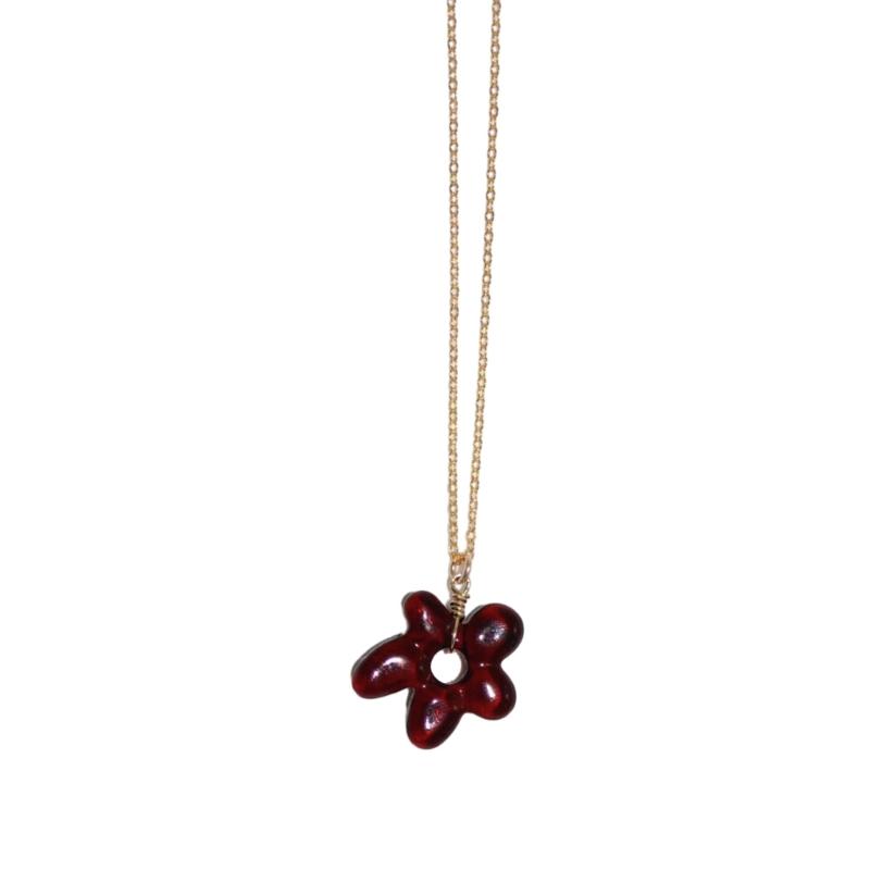 Small Flower Choker Floral Pendant Necklaces Pendant Necklace Alloy Material Pendant Choker Y2K Neck Jewelry for Daily