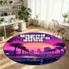 GTA Printed Round Crystal Velvet Rug Soft Non Slip Floor Carpet For Bedroom Holiday Gift