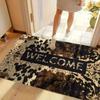 Leopard Print Pattern Welcome Doormat 2D Flat Print Non-Slip Floor Mat for Bedroom Living Room Entryway Indoor Home Decor Rug
