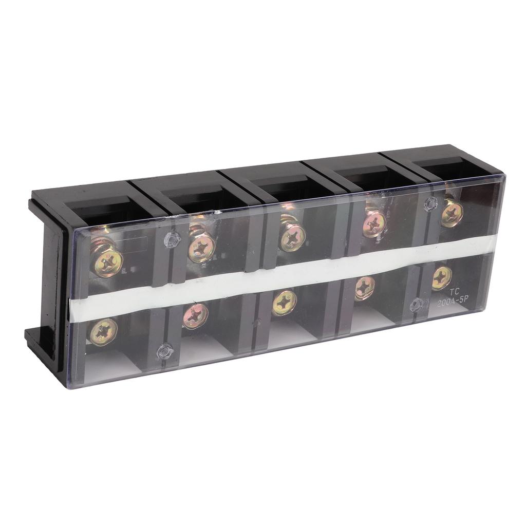 Koblingslist Dobbelt Rad Høy Strøm Skruekoblingsblokk med PC-deksel for Belysning Strømfordeling 200A 600V 5