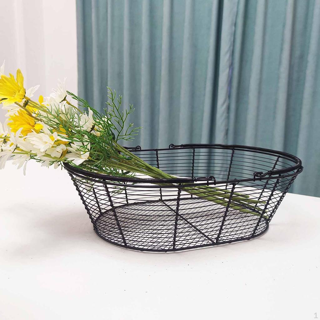 Iron Wire Fruit Bowl Organizer Bread Vegetable Holder Storage Basket for Pastry Cupcake Buffet