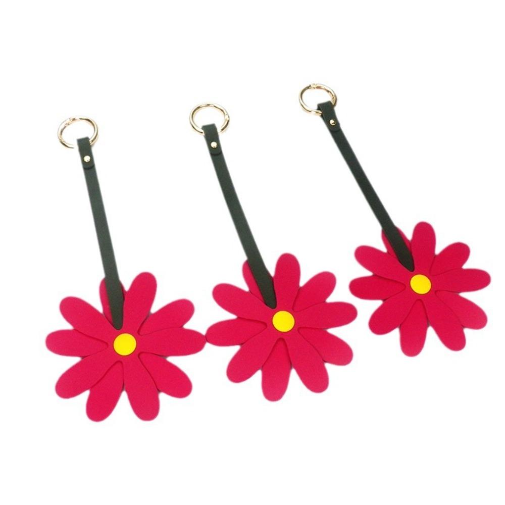 Fashion Bow Heart Keychain Car Key Holder Daisy Bag Pendant Lovely PU Leather Keyring  Unisex