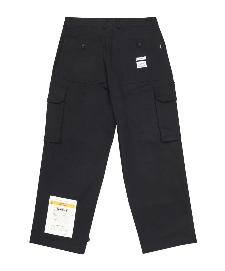 STIGMA 10S Twill Cotton Wide Parachute Pants Black