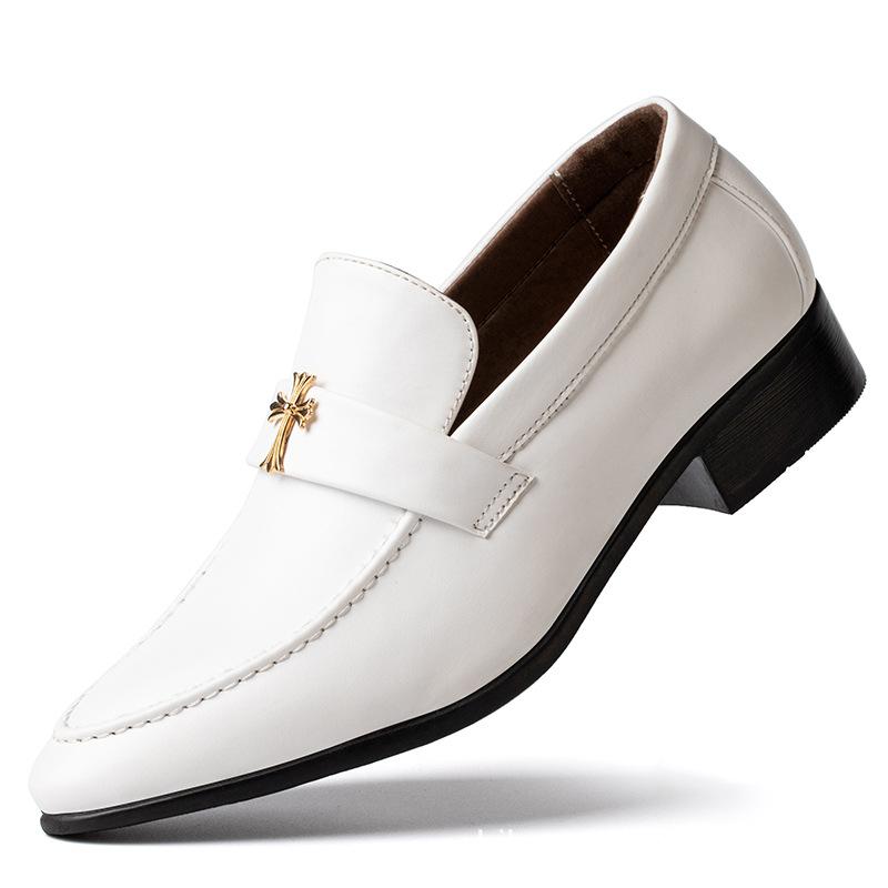 

Мужская обувь Дизайнерская универсальная официальная обувь Оксфорд Мужская обувь Свадебная обувь Кожаная острая мужская обувь Британский стиль Новая мода 41 белый