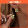 Plated Classy Gold Earrings Fashionable Natural Stone Geometric Studs For Women