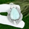 925 Sterling Silver Pear Amazonite Stone Heart Chakra Mother Wedding New Pendant