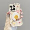 KEYSION Cartoon Cute Plush Embroidery Case for HONOR X6b X8c with Lanyard Silicone Shockproof Phone Cover for Huawei Honor X8c X6b