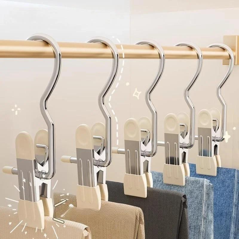 1/3/5PCS Space-Saving Clothespin Hat Pants Storage Hanging Travel Hook, Hanger Clips Towel Clips Boot Hangers for Closet