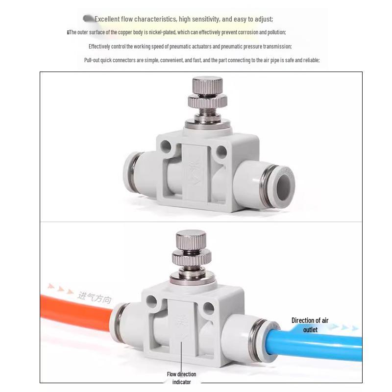 AirTAC Pneumatic One-Way Throttle Valve ASA/PSA 4-12mm - Speed Control & Flow Regulation