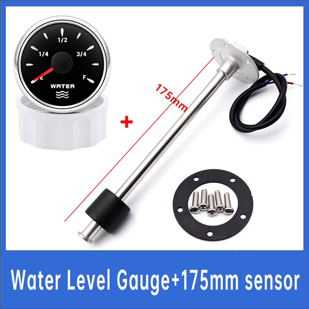 100mm-600mm Water Level Indicator +7 Color Backlight Water Level Gauge 52mm Car Gauge 12V 24V Fit for Car Boat Marine