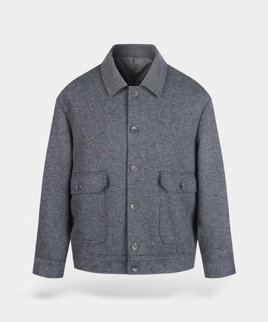 Birbante Wool Blend Blouson Jacket - Grey