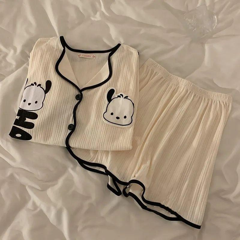 Pajama Girl Summer Casual Loose Short Sleeve Sleepwear Set For Home And Lounge