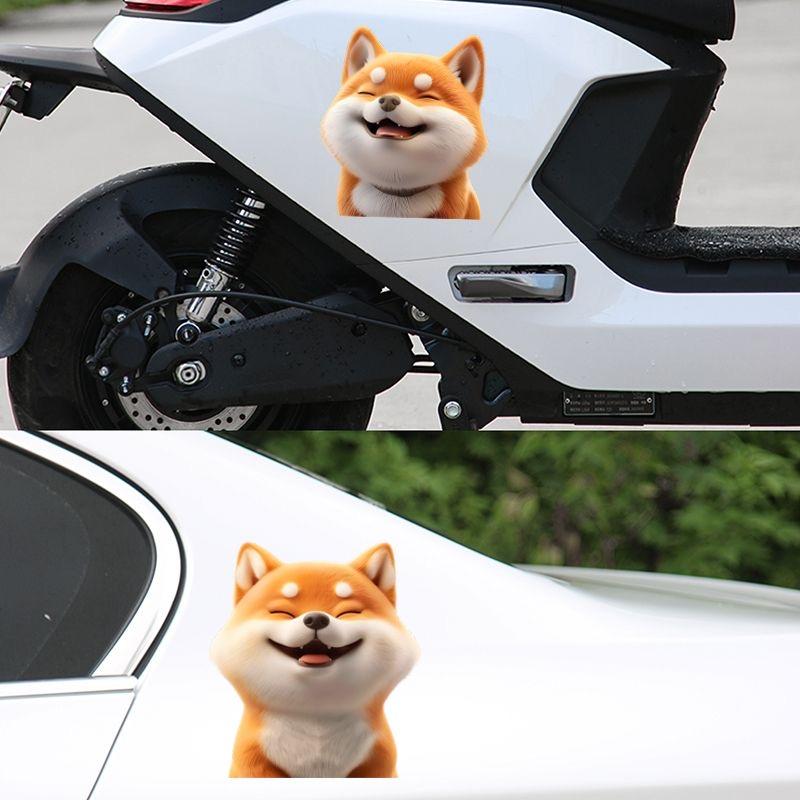 Smiling Shiba Inu Waterproof Vinyl Decal Sticker For Cars, Laptops, Walls Windows, Bumper Sticker External Accessories JM27