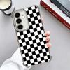 Retro Classic Chess Board Grid Plating Phone Case For Samsung A17 A07 A37 A57 A16 A56 A15 A55 A14 A54 A13 A53 A26 A36 A25 A35 A2