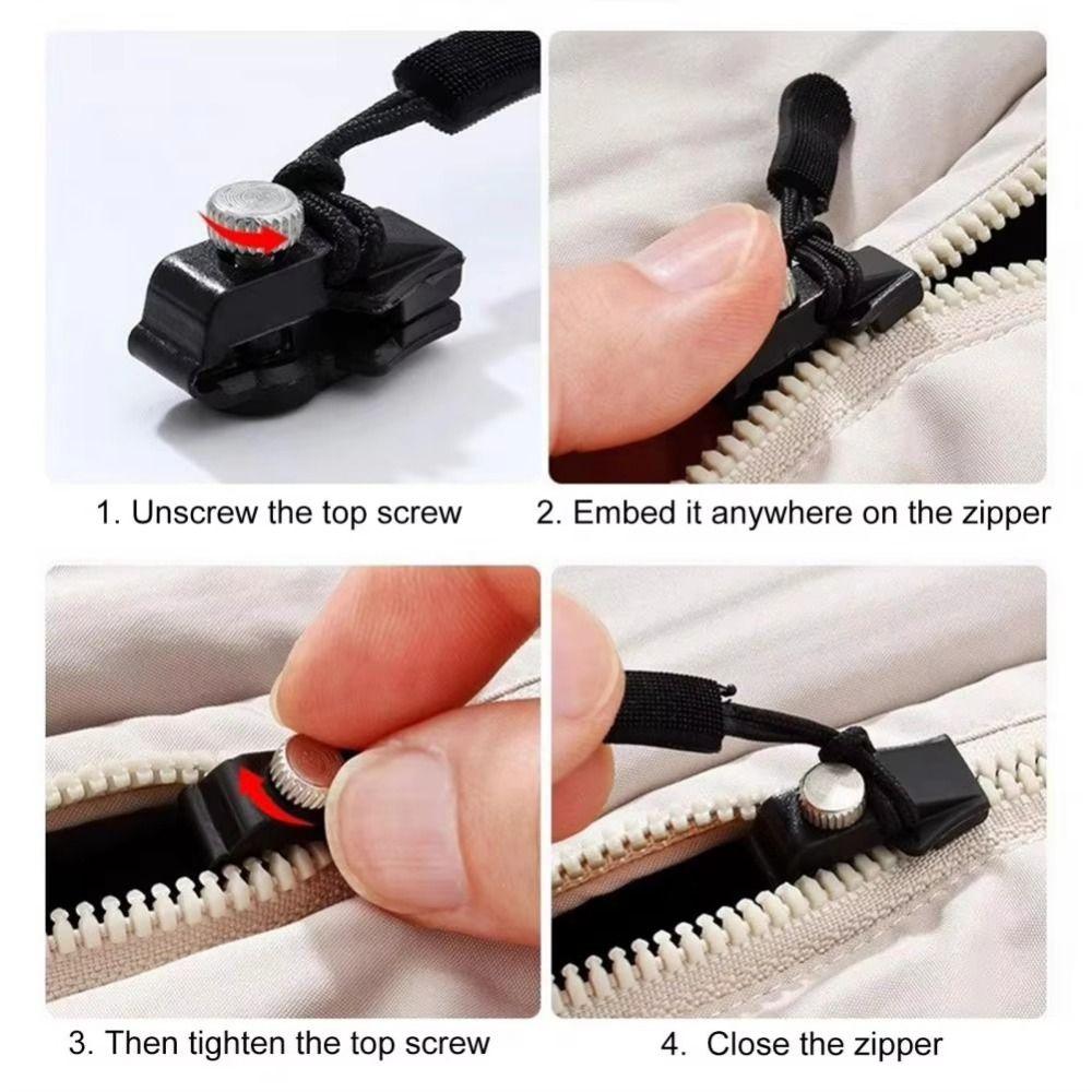 12/24Pcs DIY Zipper Slider Puller Multi-Sized Zipper Replacement Kit Zipper Puller Replacement  Bags