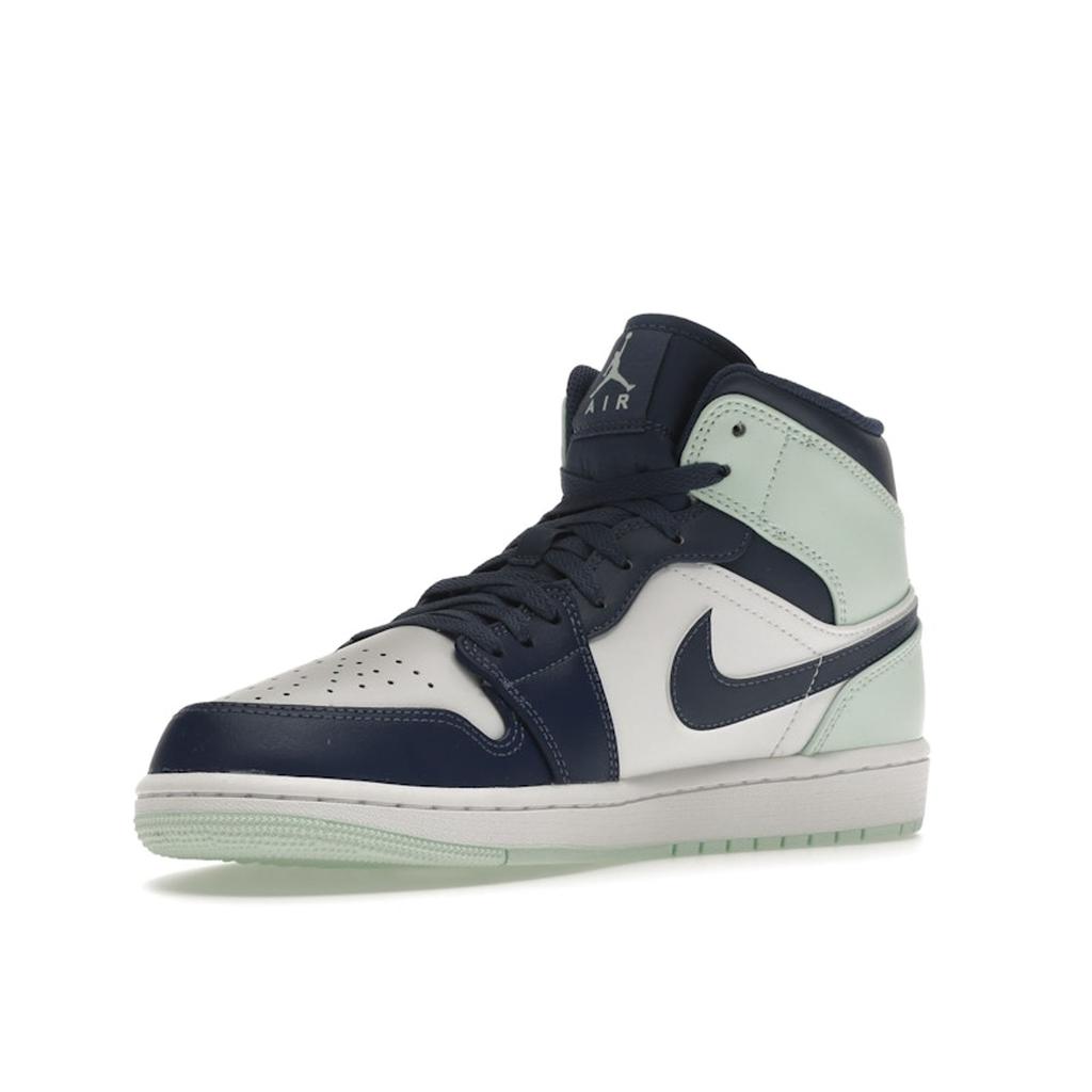 Air Jordan 1 Mid Blue Mint Men Sneakers Mystic-Navy Mint-Foam White 554724-413