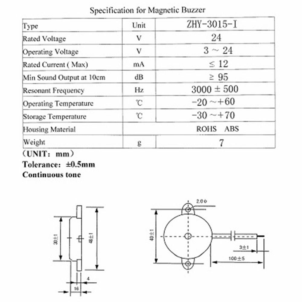 4 Stück Hohe Qualität DC 24V 30*15mm Tongeber Mechanischer Summer Konstantes Signal Elektronischer Summer Alarm