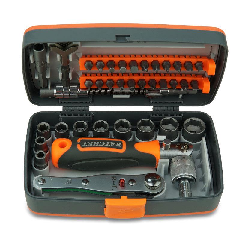 38-Piece Multifunctional Ratchet Wrench & Screwdriver Repair Tool Set
