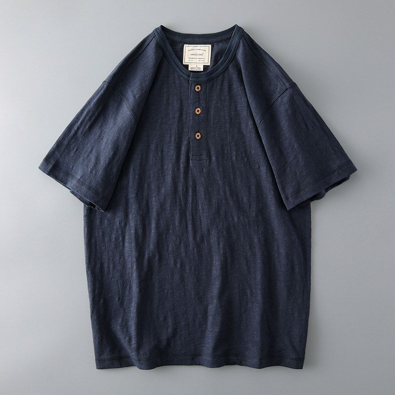 Trendy Slub Cotton Men Short Sleeve Export Export T-Shirt