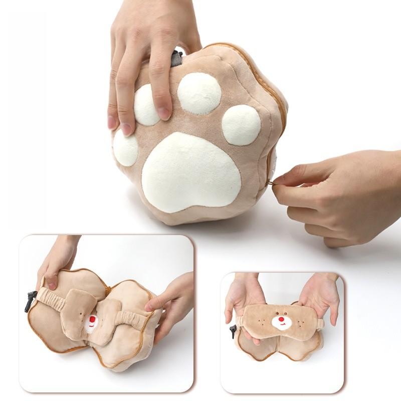 Cartoon Bear Paw U Shaped Pillow With Pp Cotton Fill For Travel And Comfort