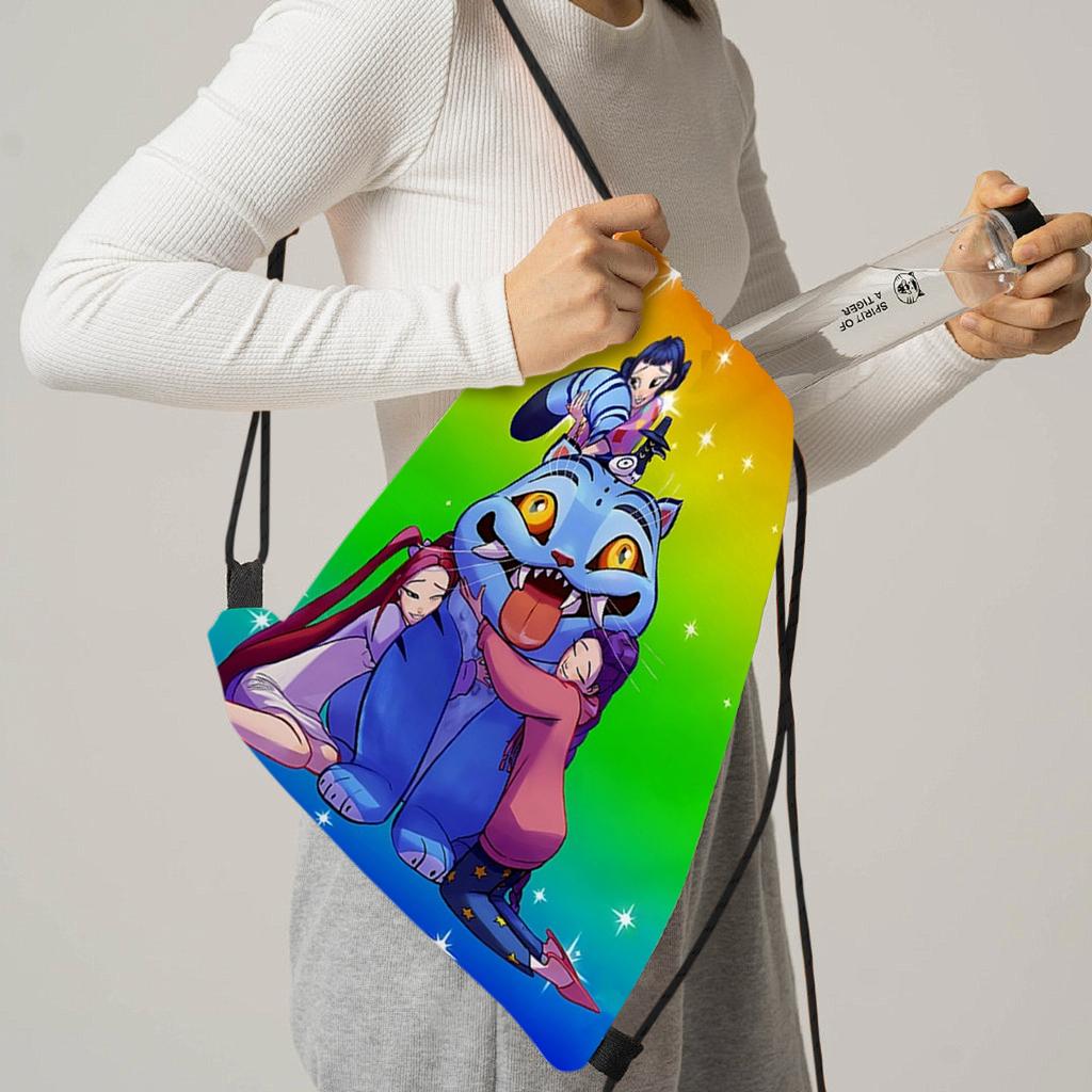 Printed Drawstring Pocket, Portable Drawstring Bag, Water-resistant