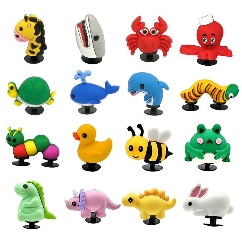 Cartoon Animal Rabbit Dinosaur Garden Shoes Flower Buckle Shoe Decoration Sandal Accessories Kids Gift