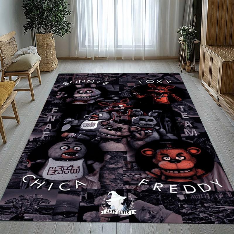 Tappeto Area Antiscivolo Horror Freddy F-FNAF Giochi Soggiorno Tappeto Morbido per Camera da Letto Stanza dei Giochi dei Bambini Divano, Zerbino Decorazione per la Casa Regalo