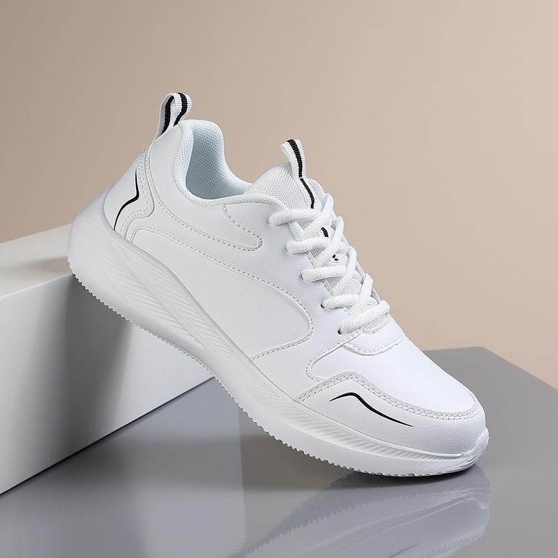 

Весенние новые кроссовки для бега женские студенческие женские туфли кожаная поверхность дышащие легкие мягкая подошва амортизация удобная спортивная обувь 44